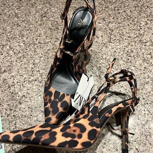 Zara leopard high heels